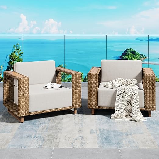 U-Shaped Rattan Wicker Sectional Sofa Set