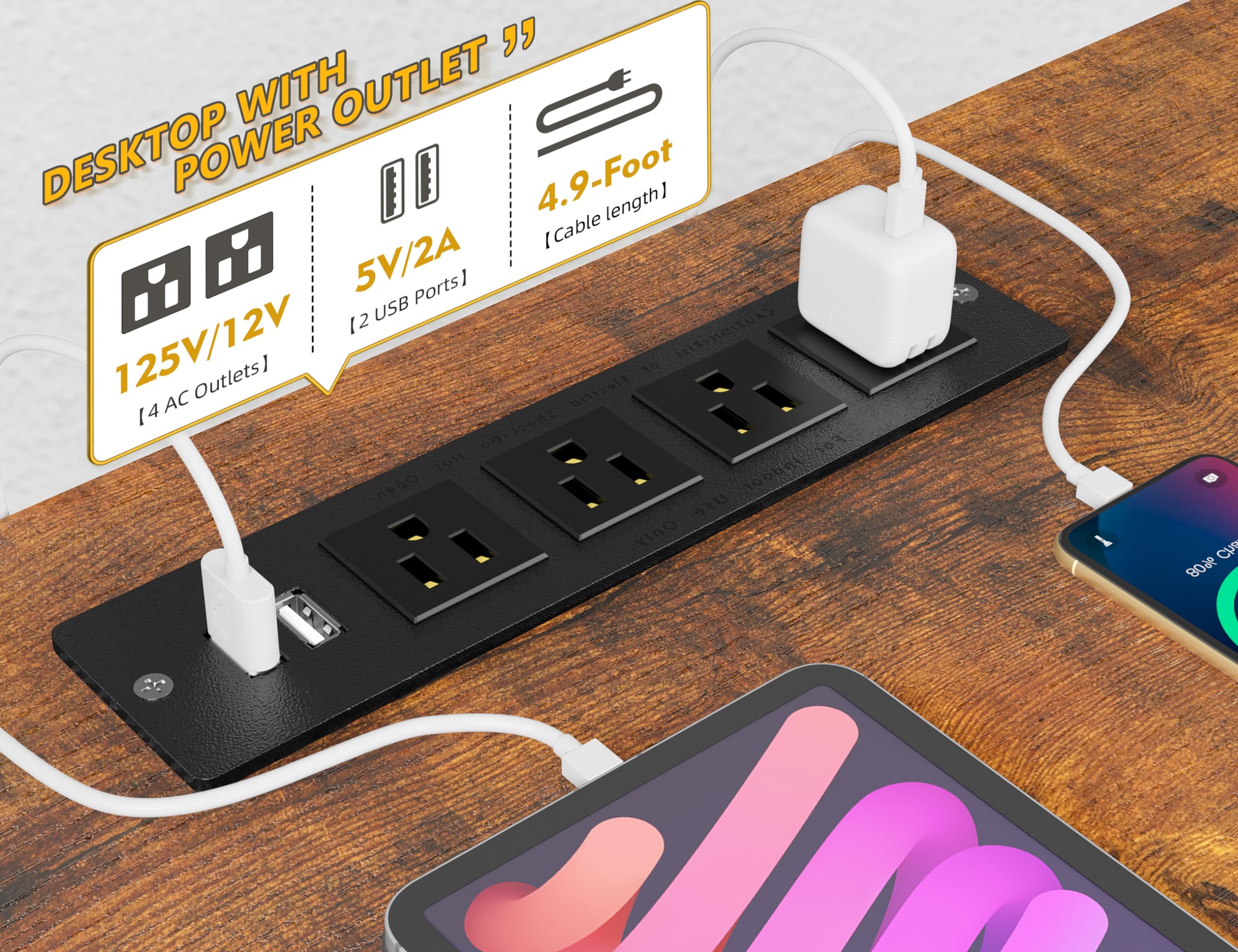 L-Shaped Gaming Desk with Hutch and LED Lights