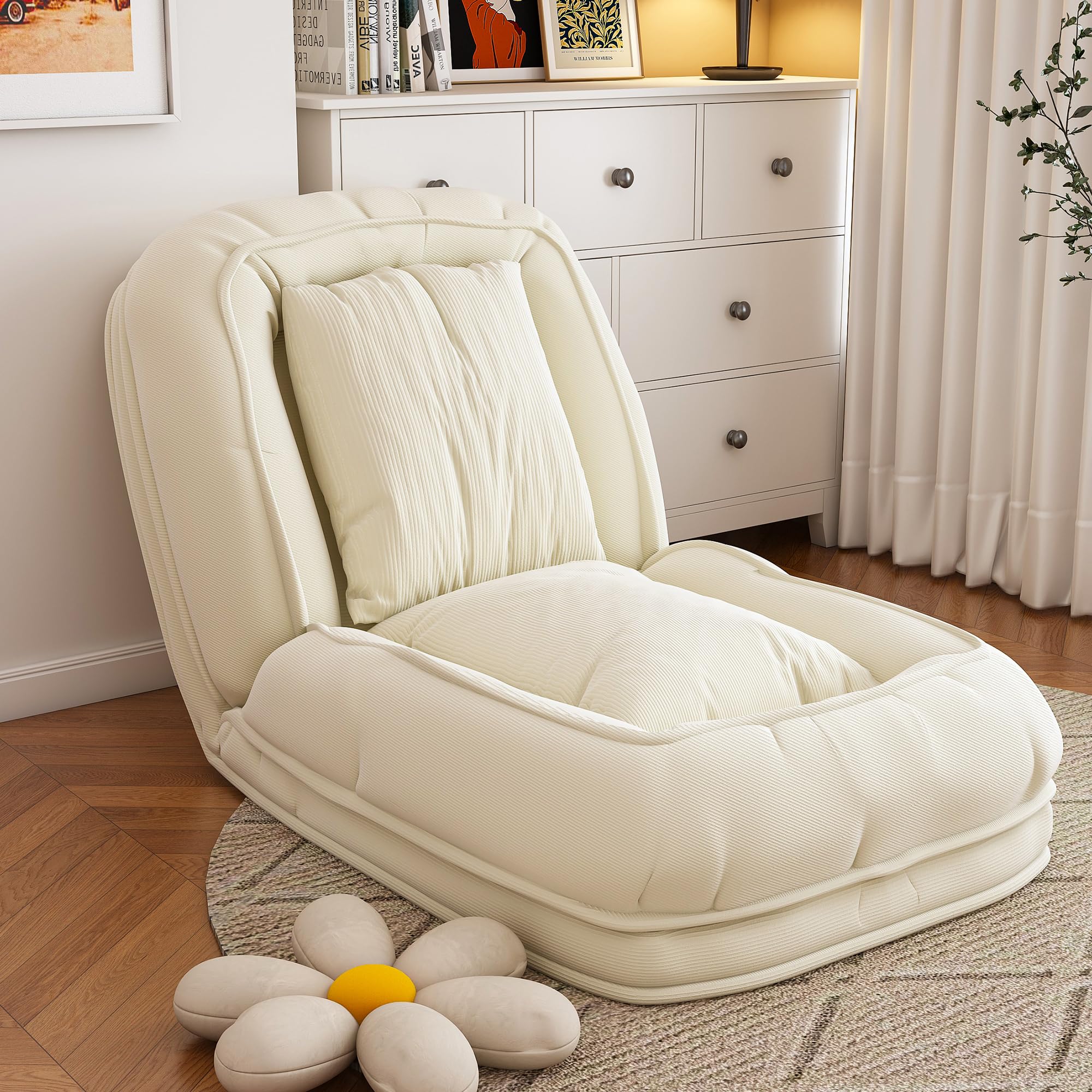 Upholstered Human Dog Bed for Adults with 5 Adjustable Positions