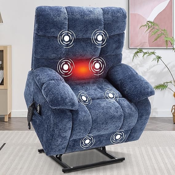Dual Motor Lift Recliner Chair with Massage and Heat