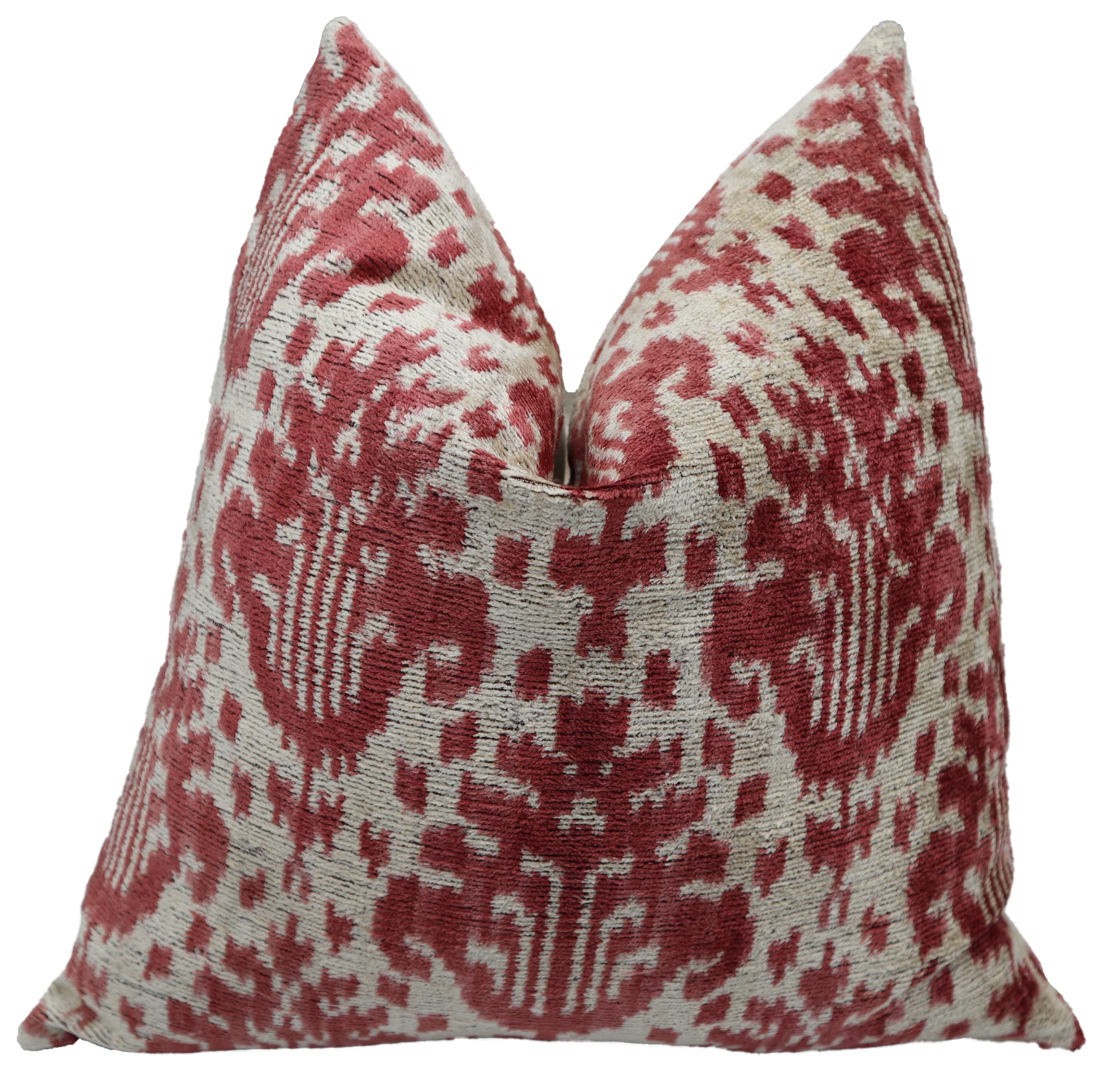 Handmade Silk Velvet Down Feather Throw Pillow 18x18