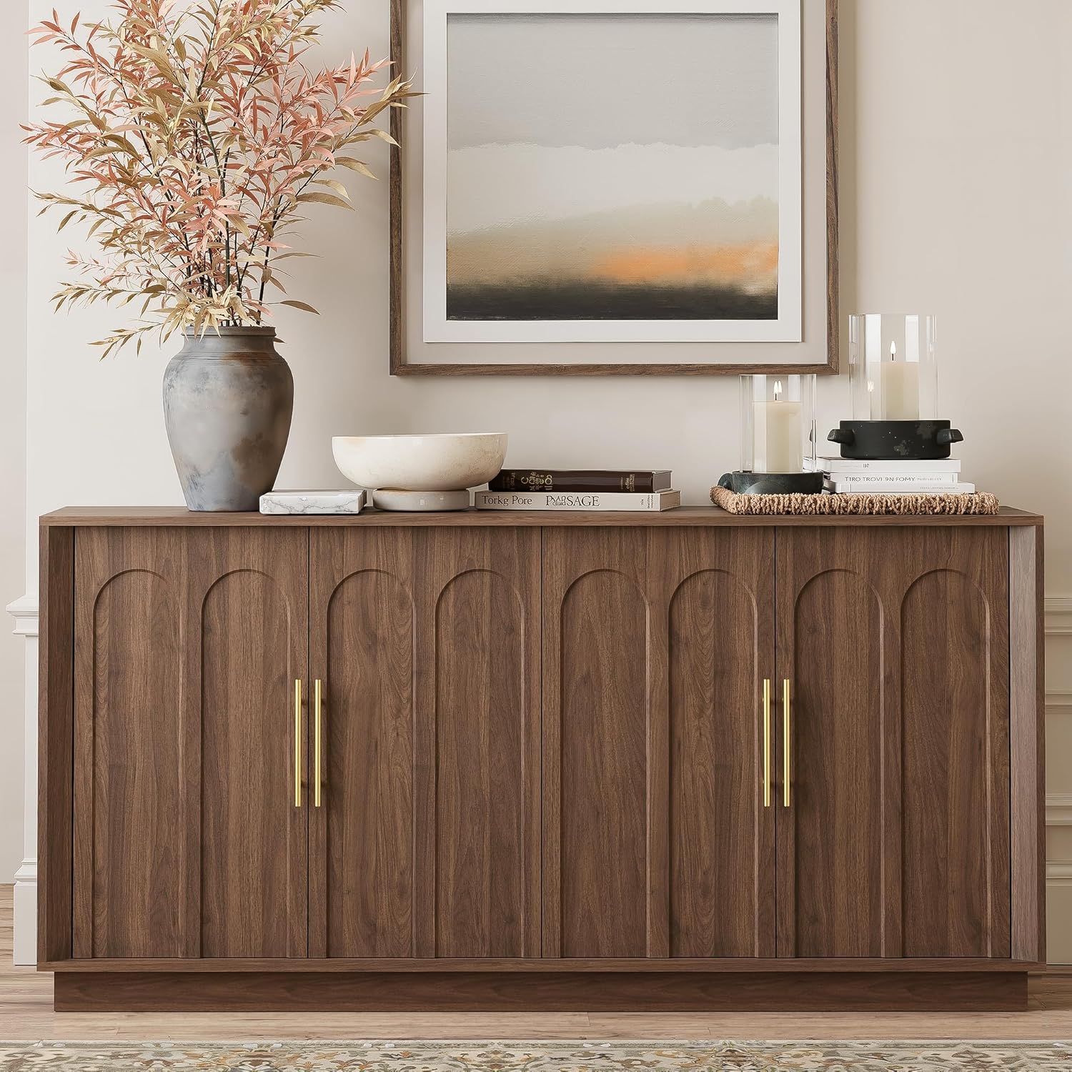 Modern Sideboard Buffet Cabinet with Arched Doors