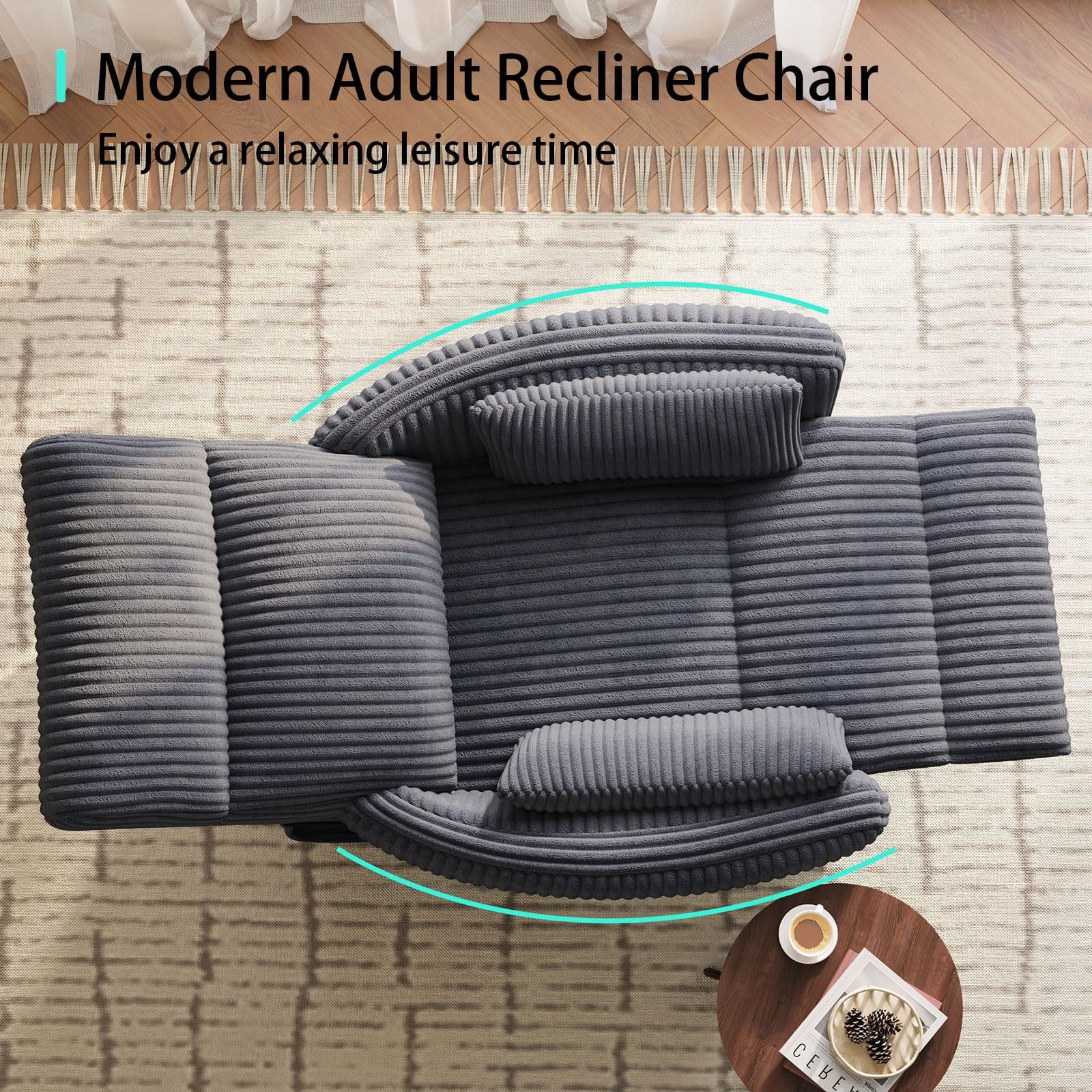 360° Swivel Nursery Recliner with Pillows