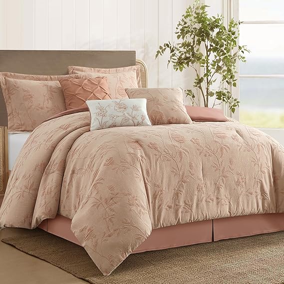 King Geometric Jacquard Comforter Set - Sage
