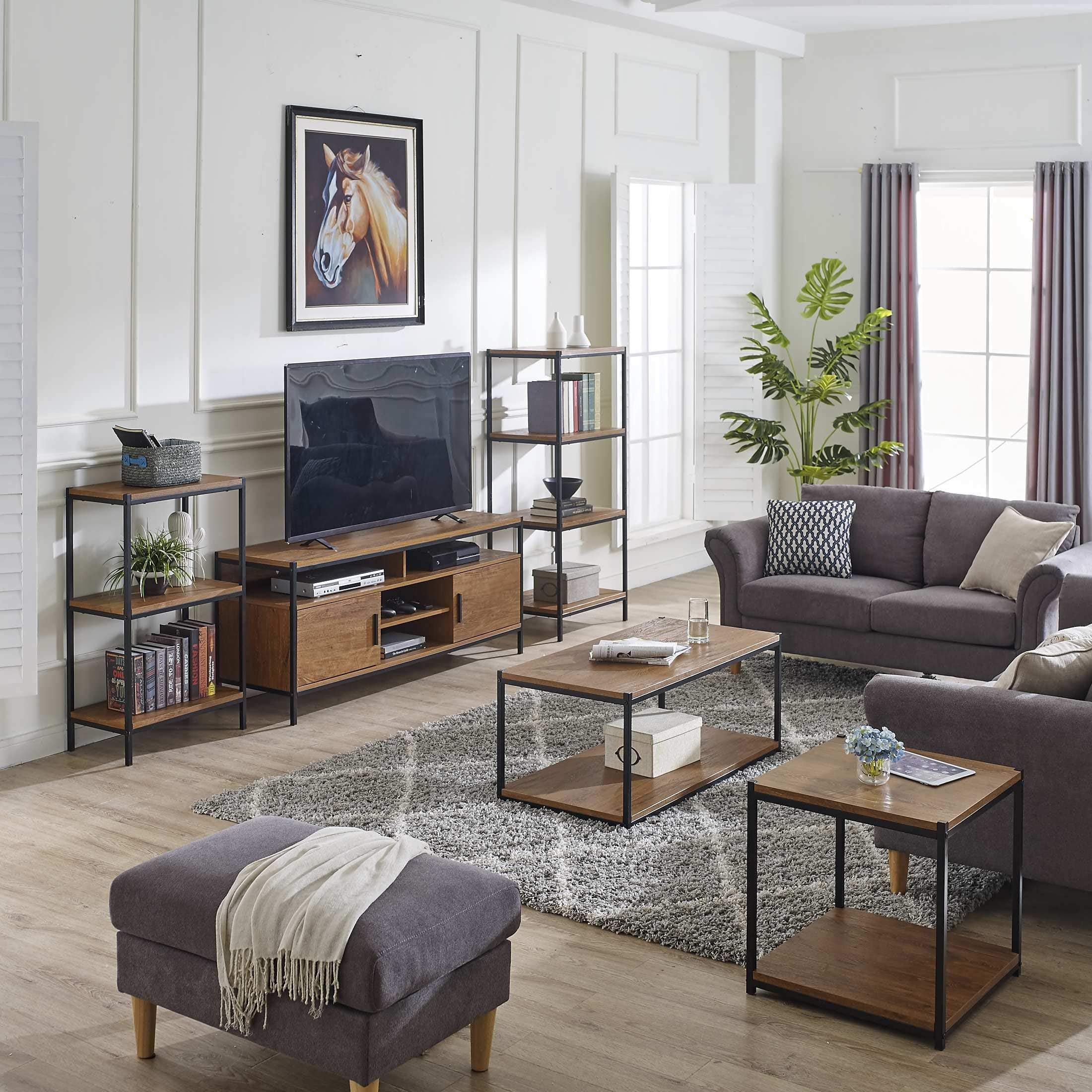 Wide Entertainment Center TV Media Stand with Storage
