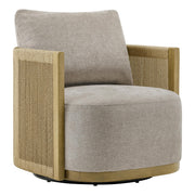 Braid Swivel Accent Chair with Paper Cord and Wood Frame