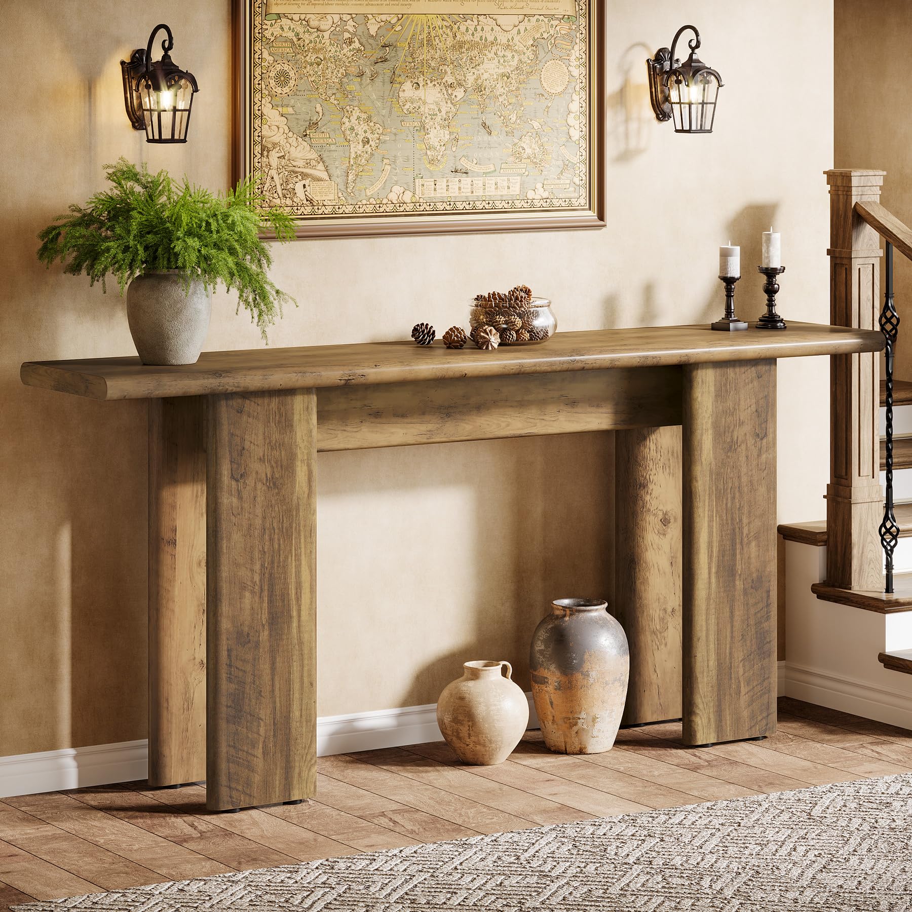 70.87" Extra Long Console Table Mid-Century Modern Entryway Sofa Table