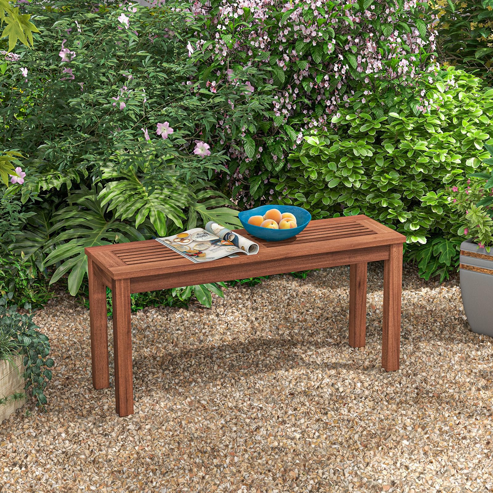 2-Seater Wooden Outdoor Bench