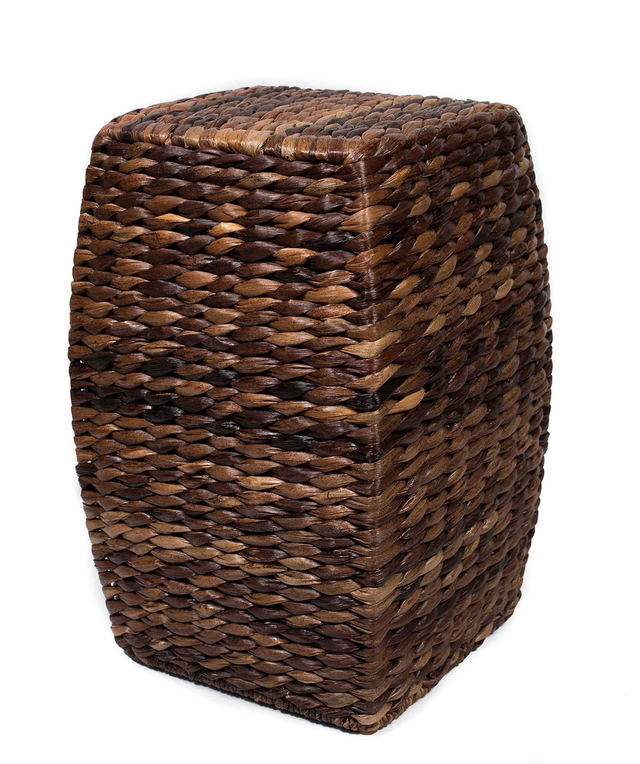 Hand-Woven Seagrass Accent Stool - 21 Inch