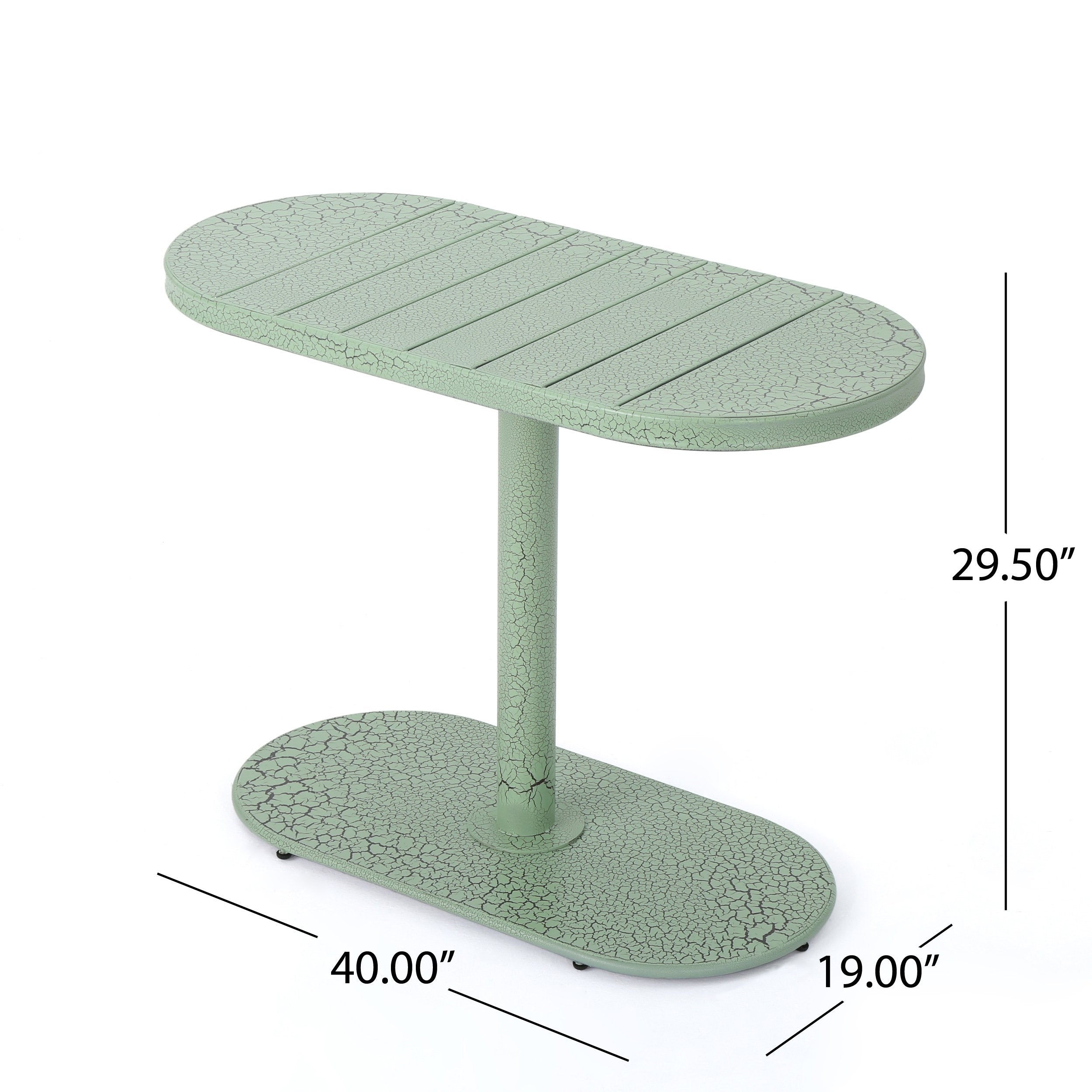 3 Piece Crackle Green Iron Bistro Set