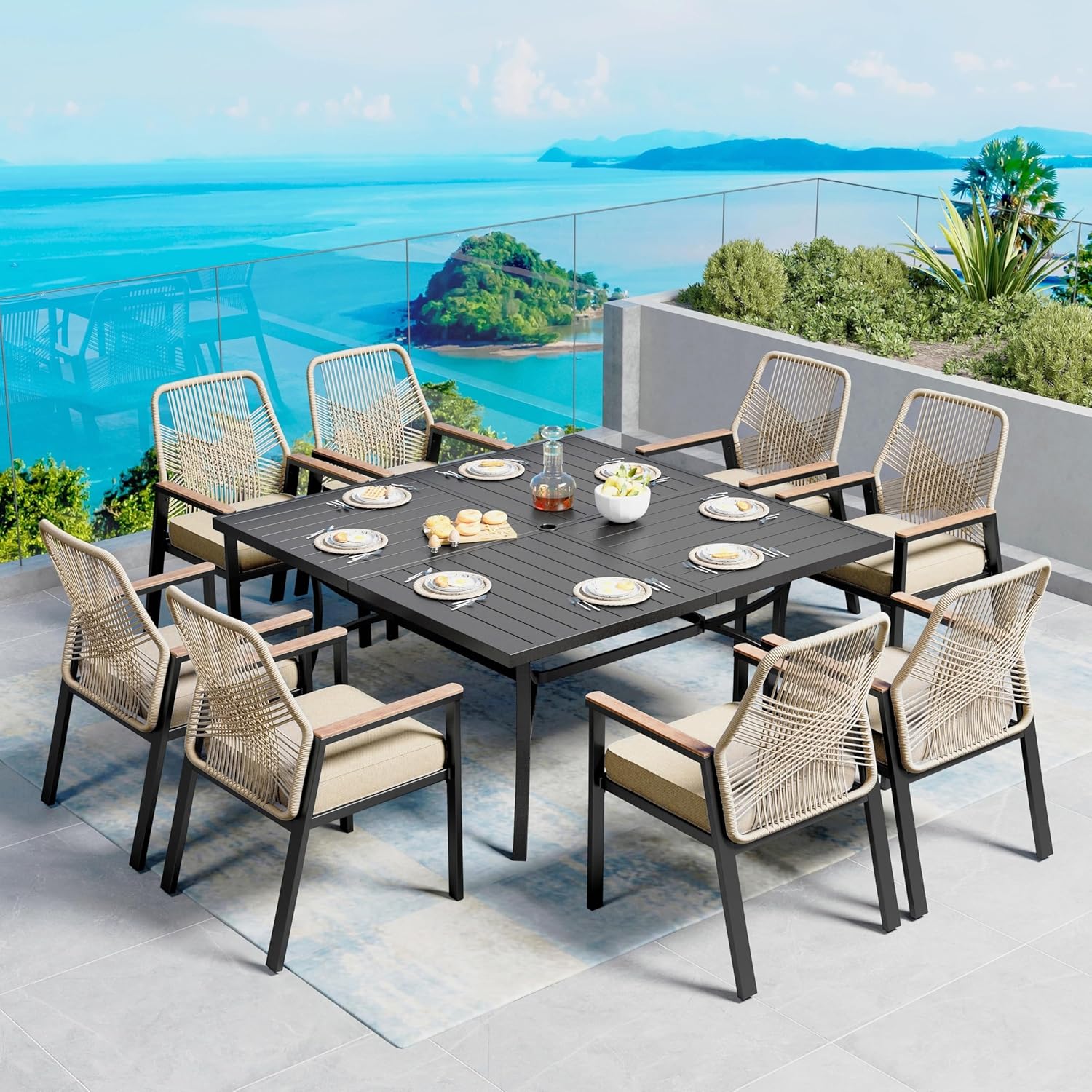 9-Piece Patio Dining Set for 8