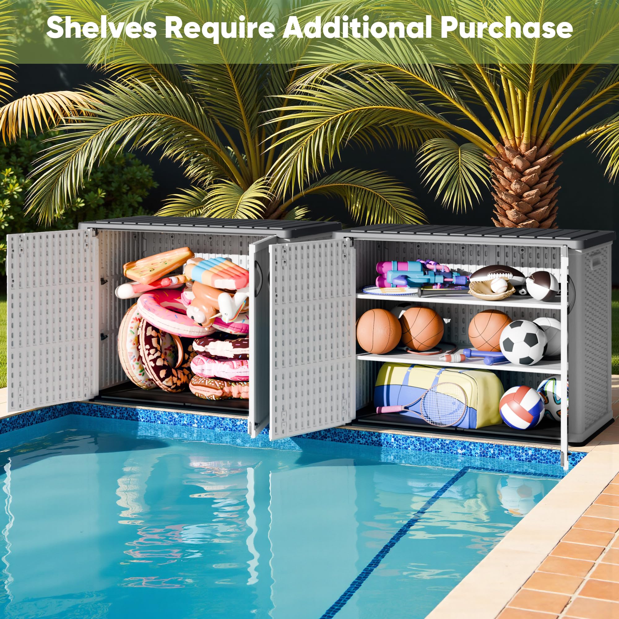 26 Cu Ft Outdoor Storage Cabinet Waterproof Lockable