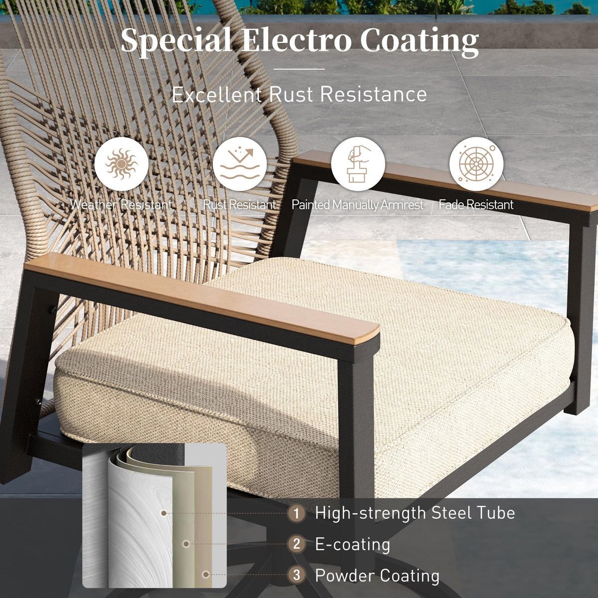 9-Piece Patio Dining Set with Woven Rattan Chairs