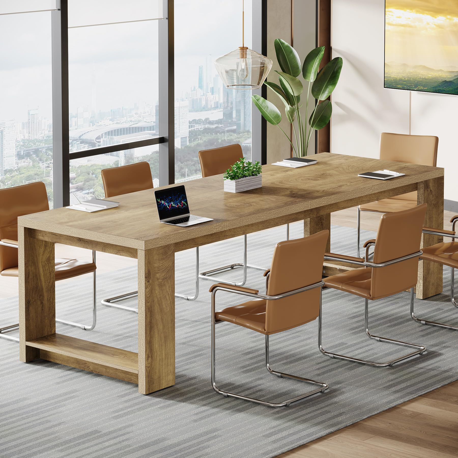 7 ft Conference Table for 6-8 People - Modern Rectangle Meeting Desk