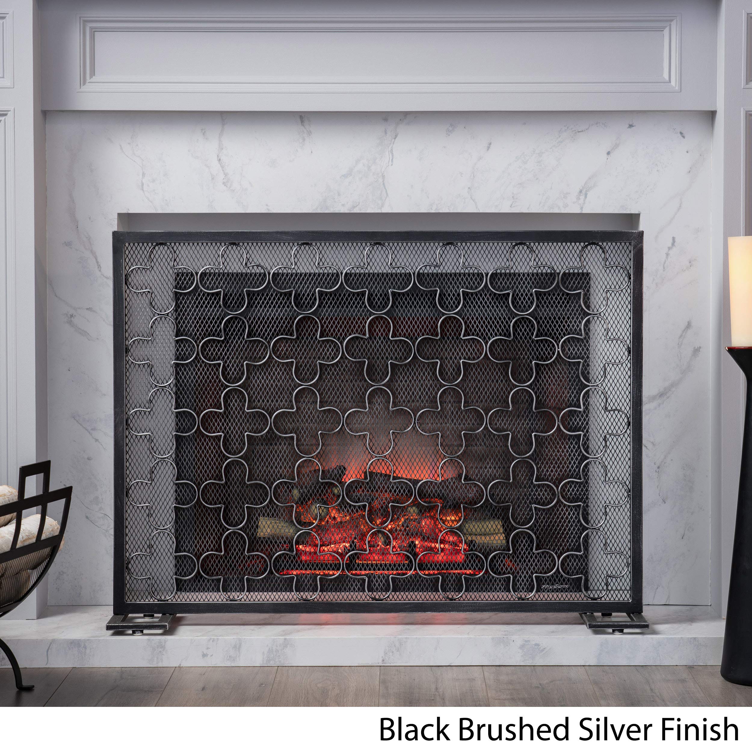 Single Panel Iron Fireplace Screen
