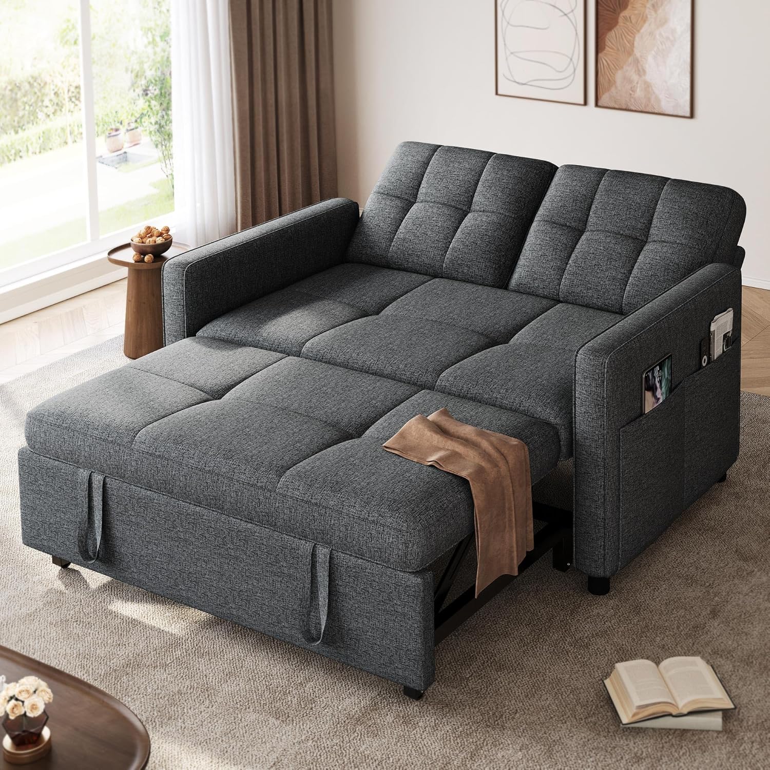 Convertible Sofa Bed with Pull-Out Bed