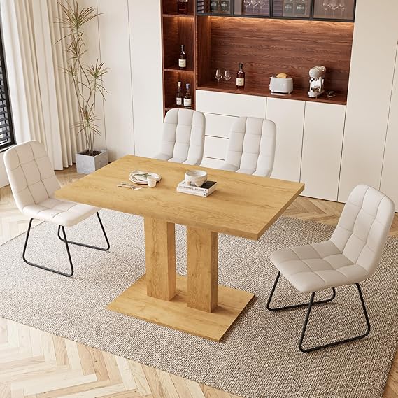 46" Modern Oak Dining Table for 4