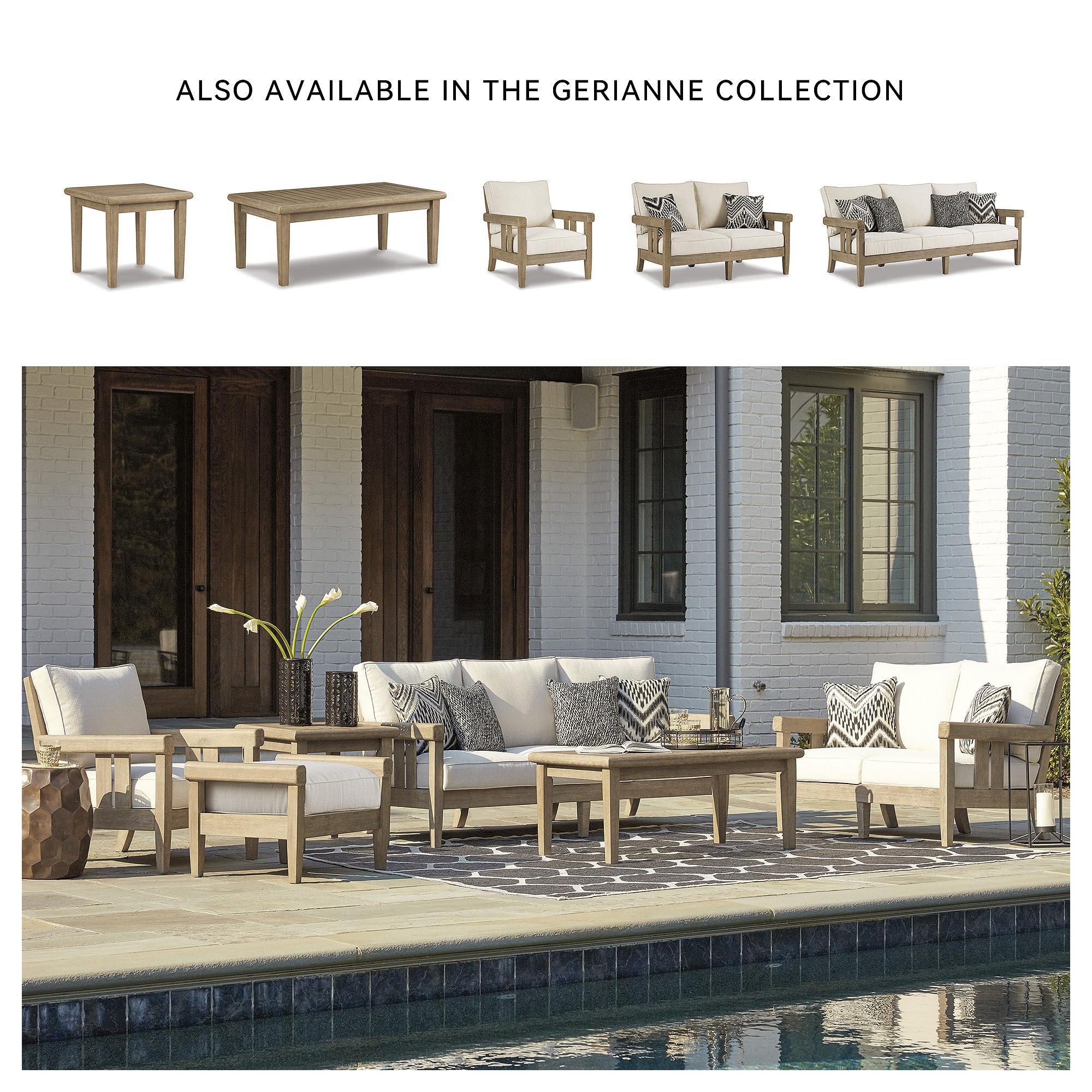 Gerianne Outdoor Square End Table