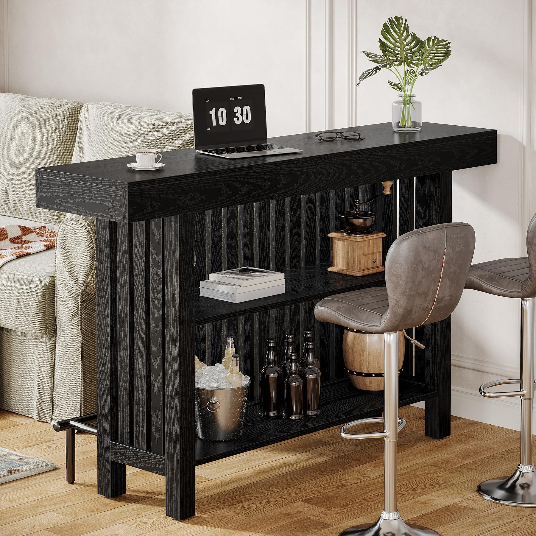 2-Tier Bar Table with Footrest