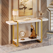 47.2 Inch Marble Top Console Table with Storage