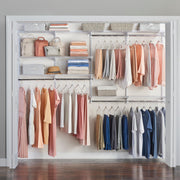 Deluxe Custom Closet Kit 4-8Ft Adjustable Metal Wire Shelving White