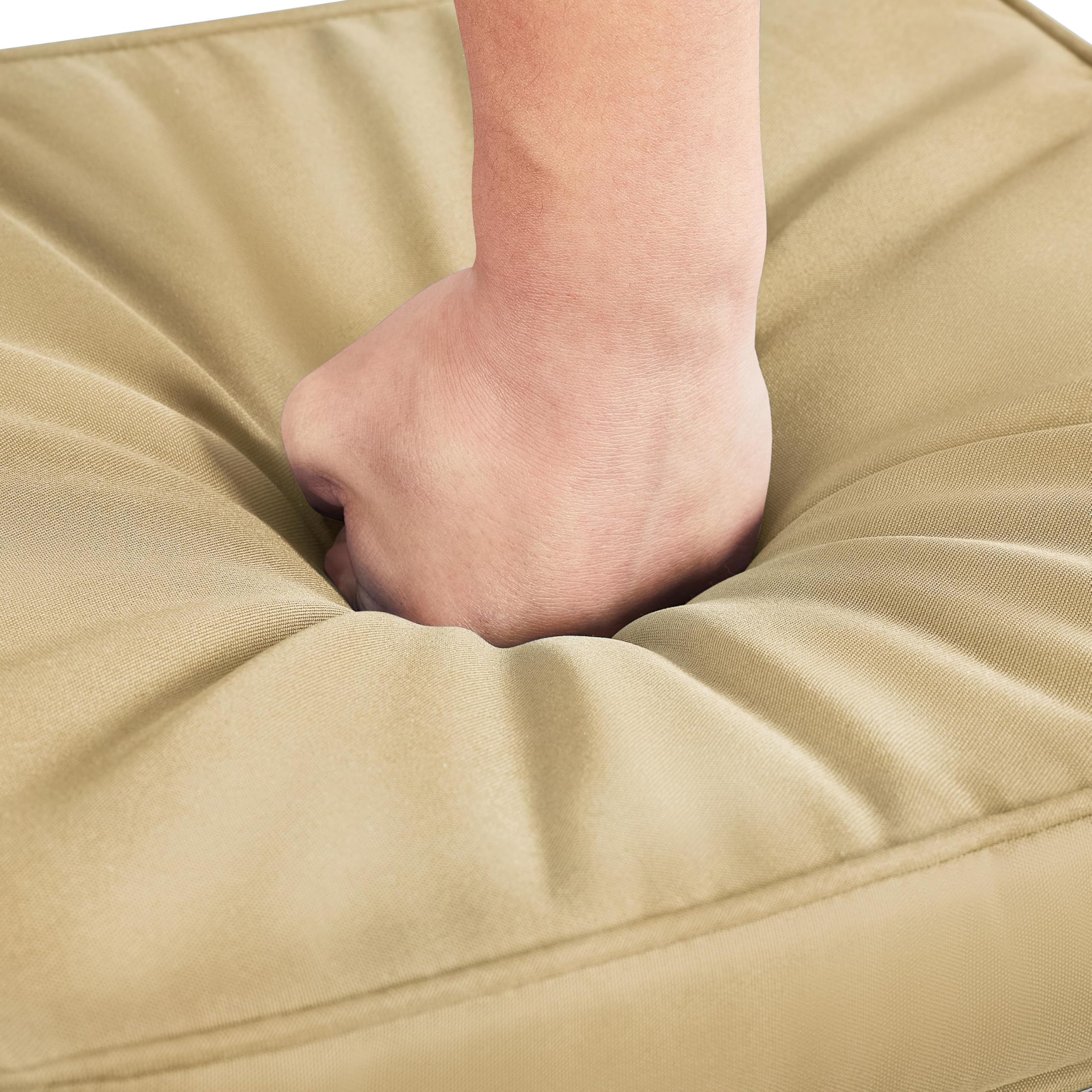 Wicker Ottoman Set of 2 with Removable Cushions