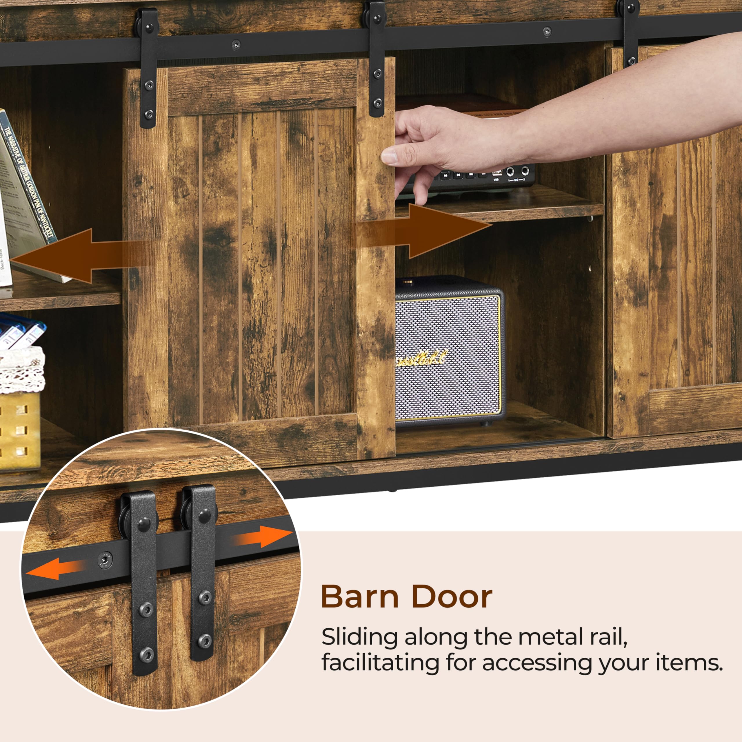 47" Farmhouse TV Stand with Storage Cabinets for 55" TV
