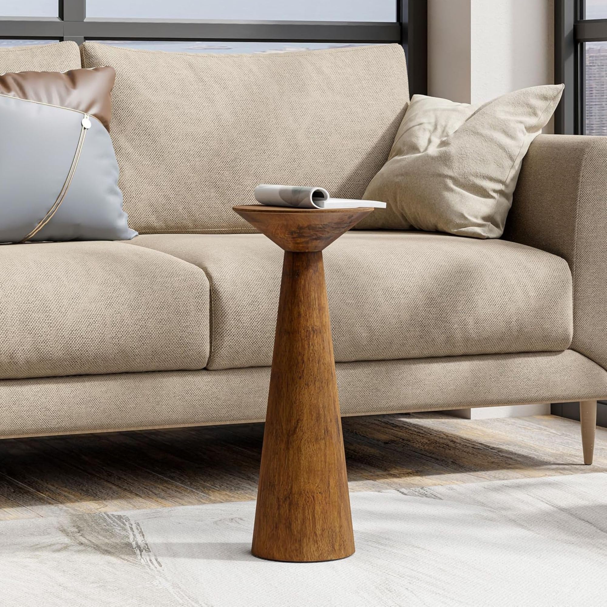 Round Martini End Table with Tapered Base
