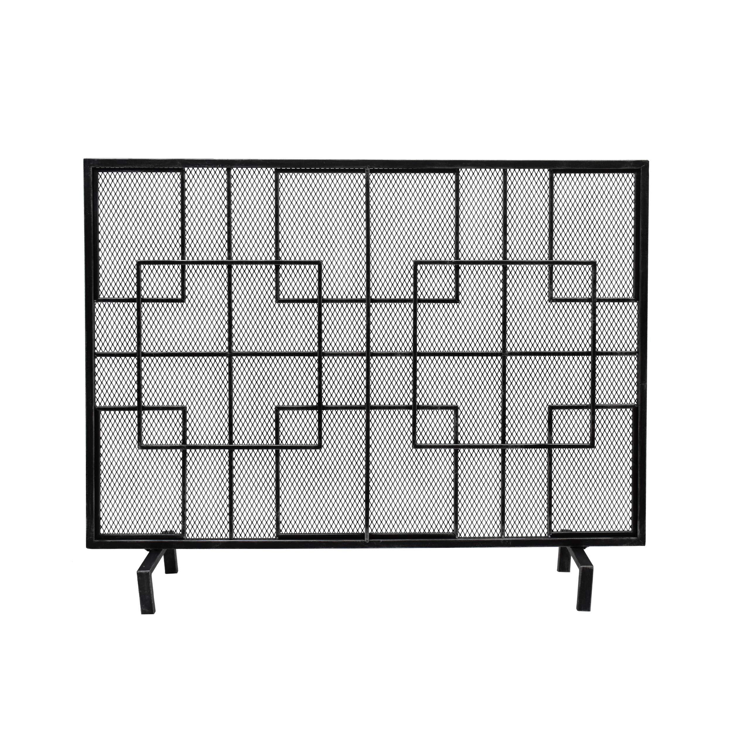Single Panel Iron Fireplace Screen