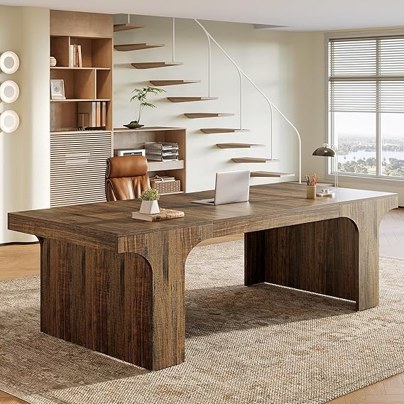 70.9-Inch Executive Desk with Arched Design