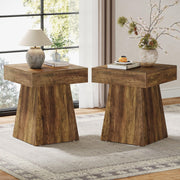 Rustic Square Side Table Set of 2