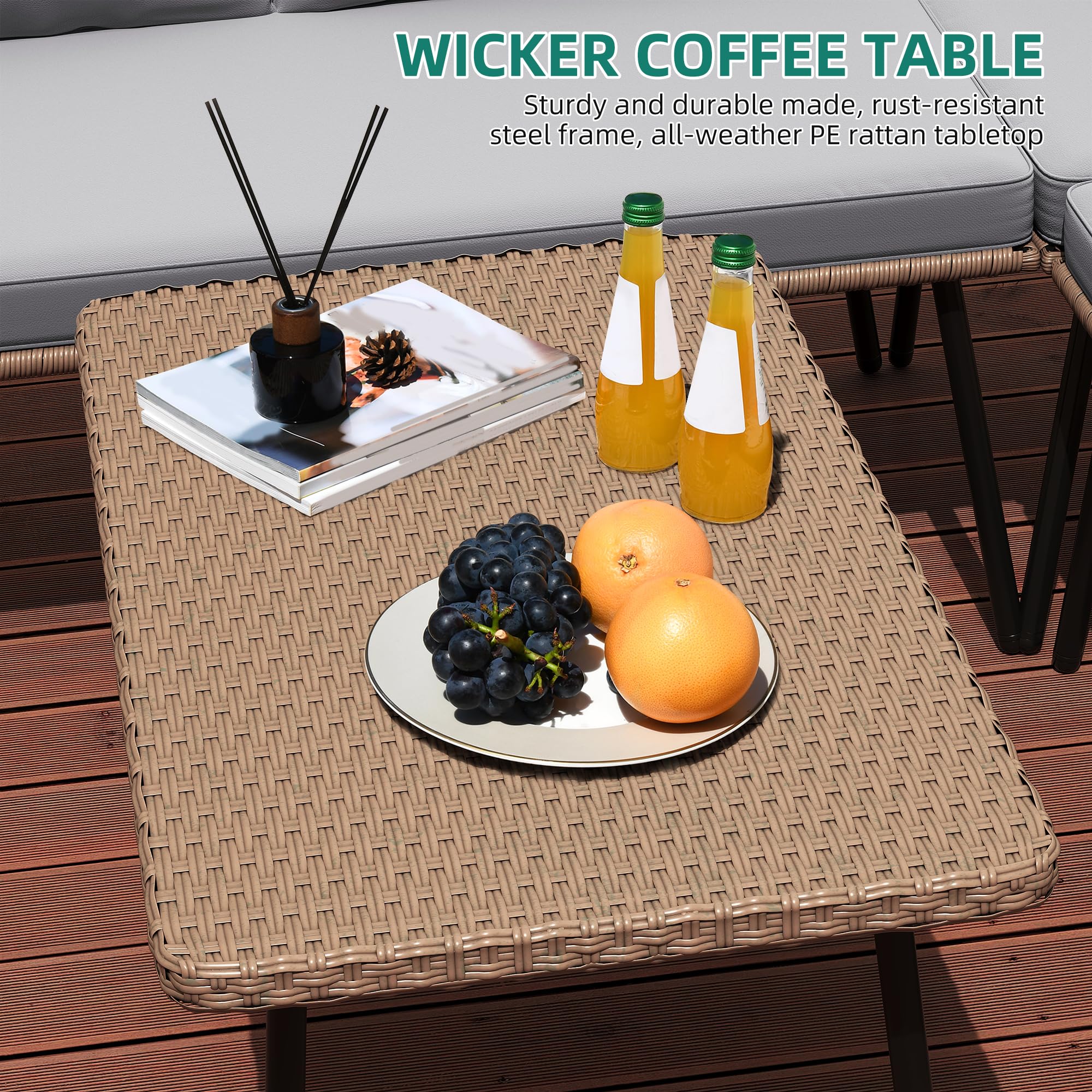 4-Piece Wicker Patio Conversation Set