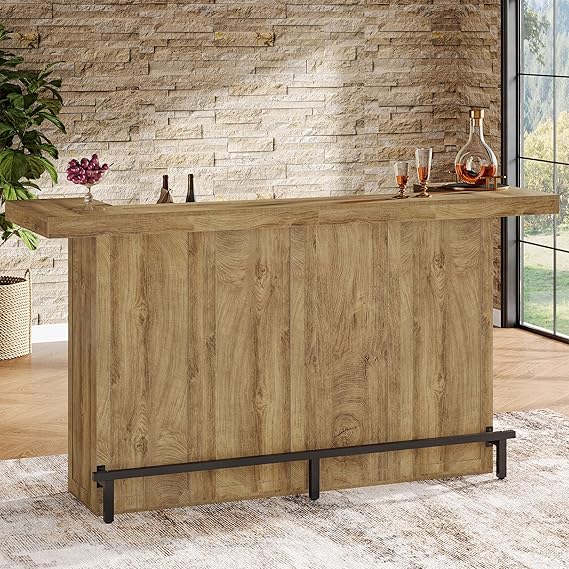 4-Tier Bar Table with Storage and Footrest