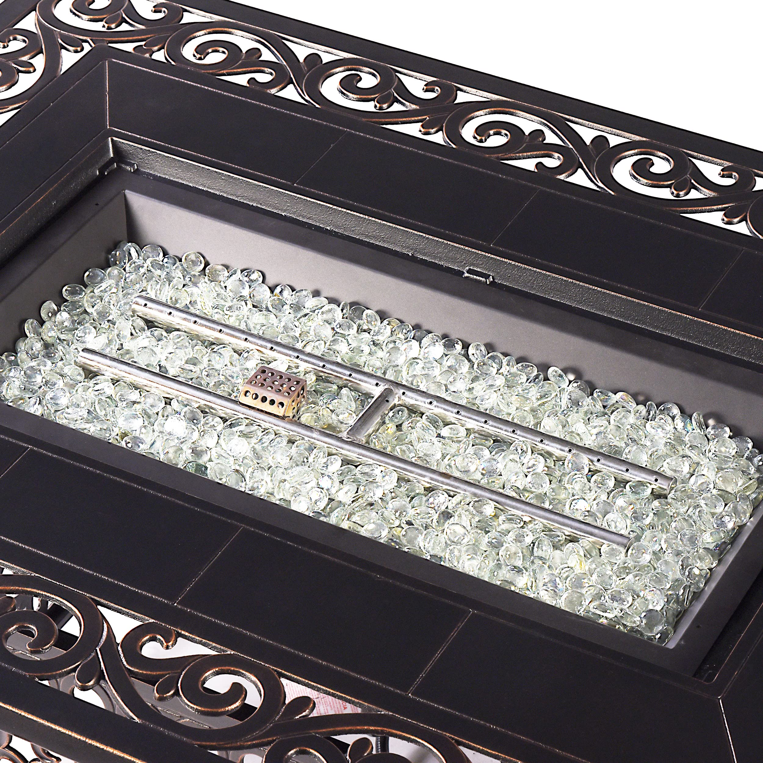 Rectangular Aluminum Propane Fire Pit Table