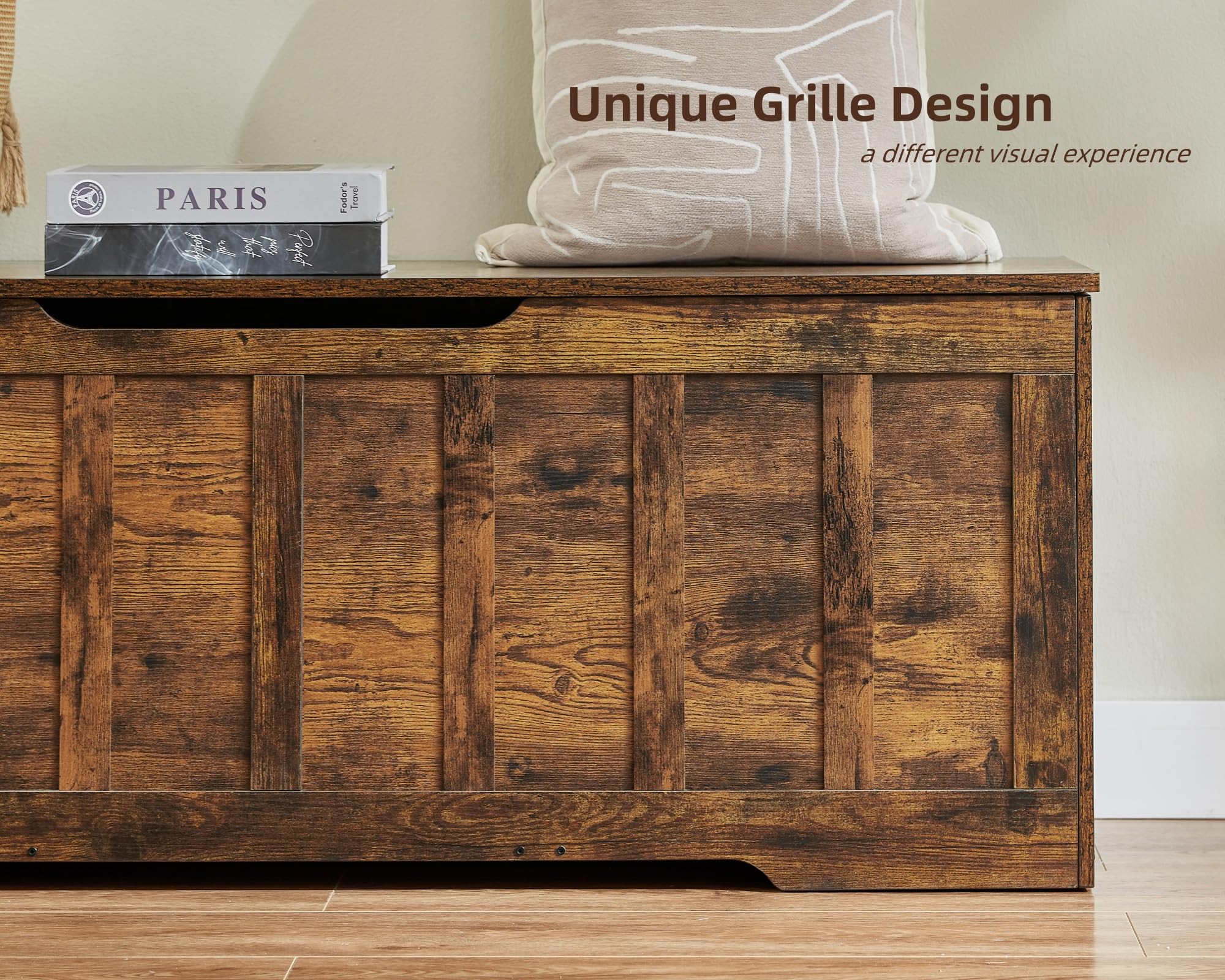 Storage Bench with Safety Hinges