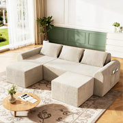 Cloud Sectional Couch with Ottoman and Pillows