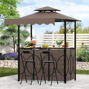 3 Piece Patio Bar and Grill Set with Canopy