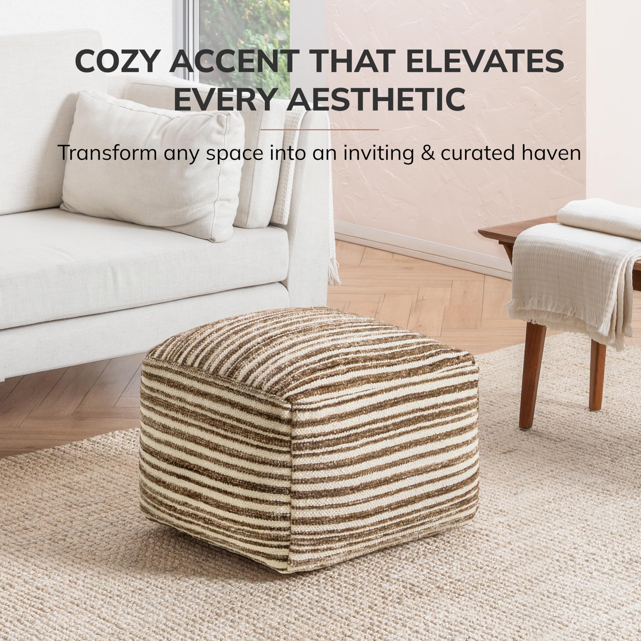Handcrafted Pouf Ottoman Footrest