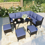 7-Piece Outdoor Dining Set with Glass Table