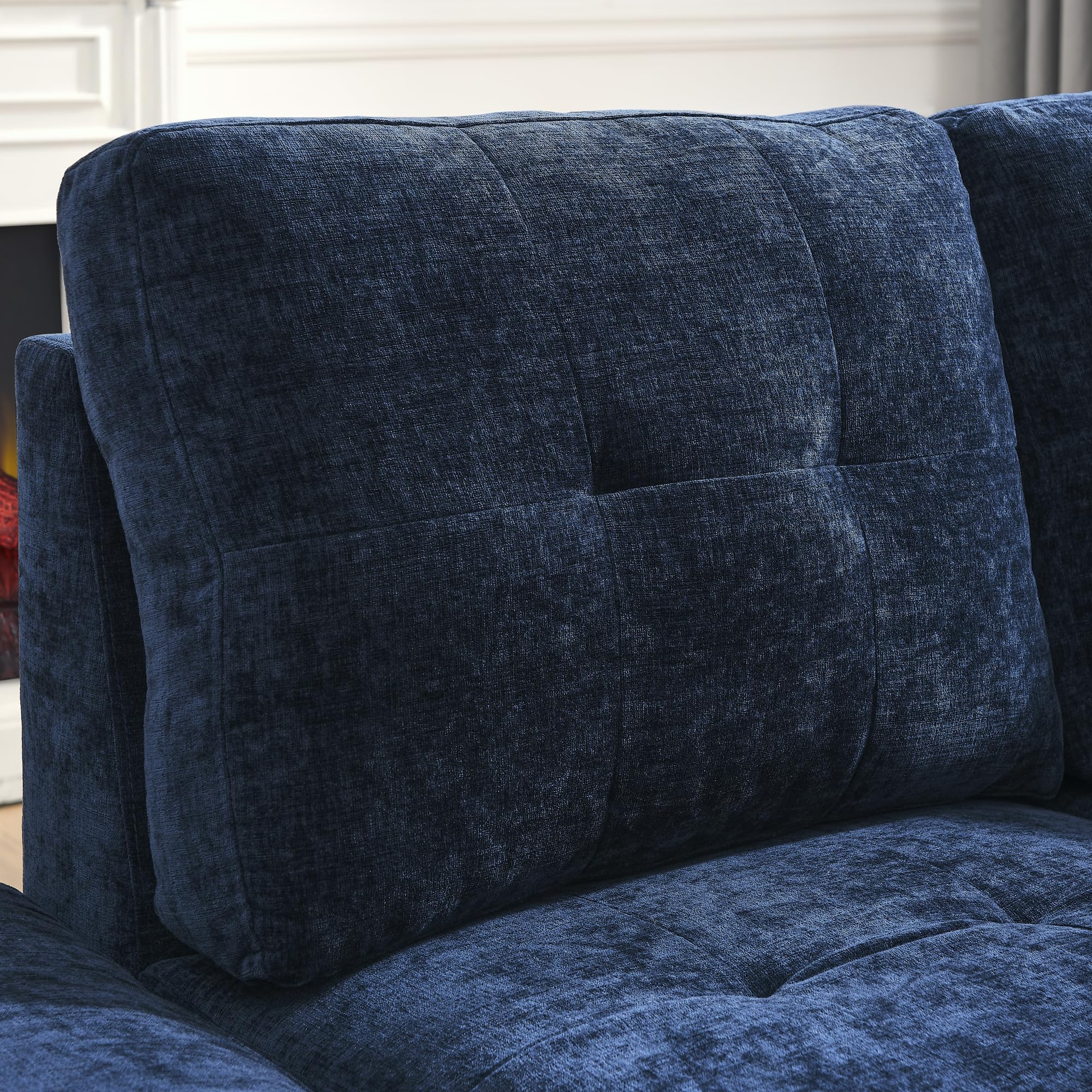 L-Shape Sectional Sofa with Reversible Chaise and Storage Ottoman