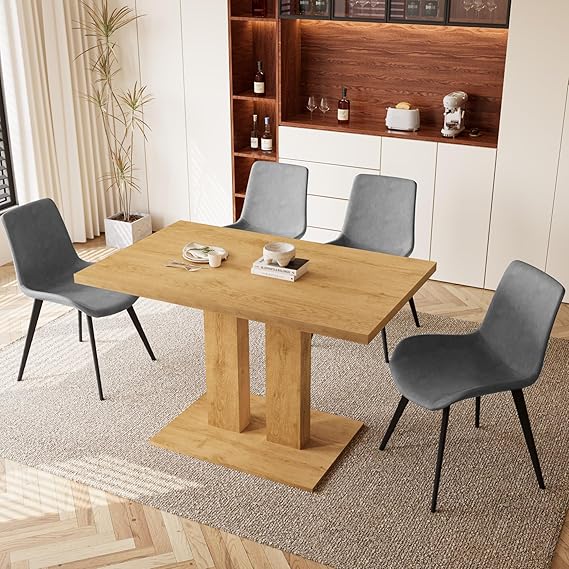 46" Modern Oak Dining Table for 4