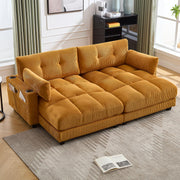 Oversized Double Chaise Lounge Cloud Couch with USB & Cup Holders