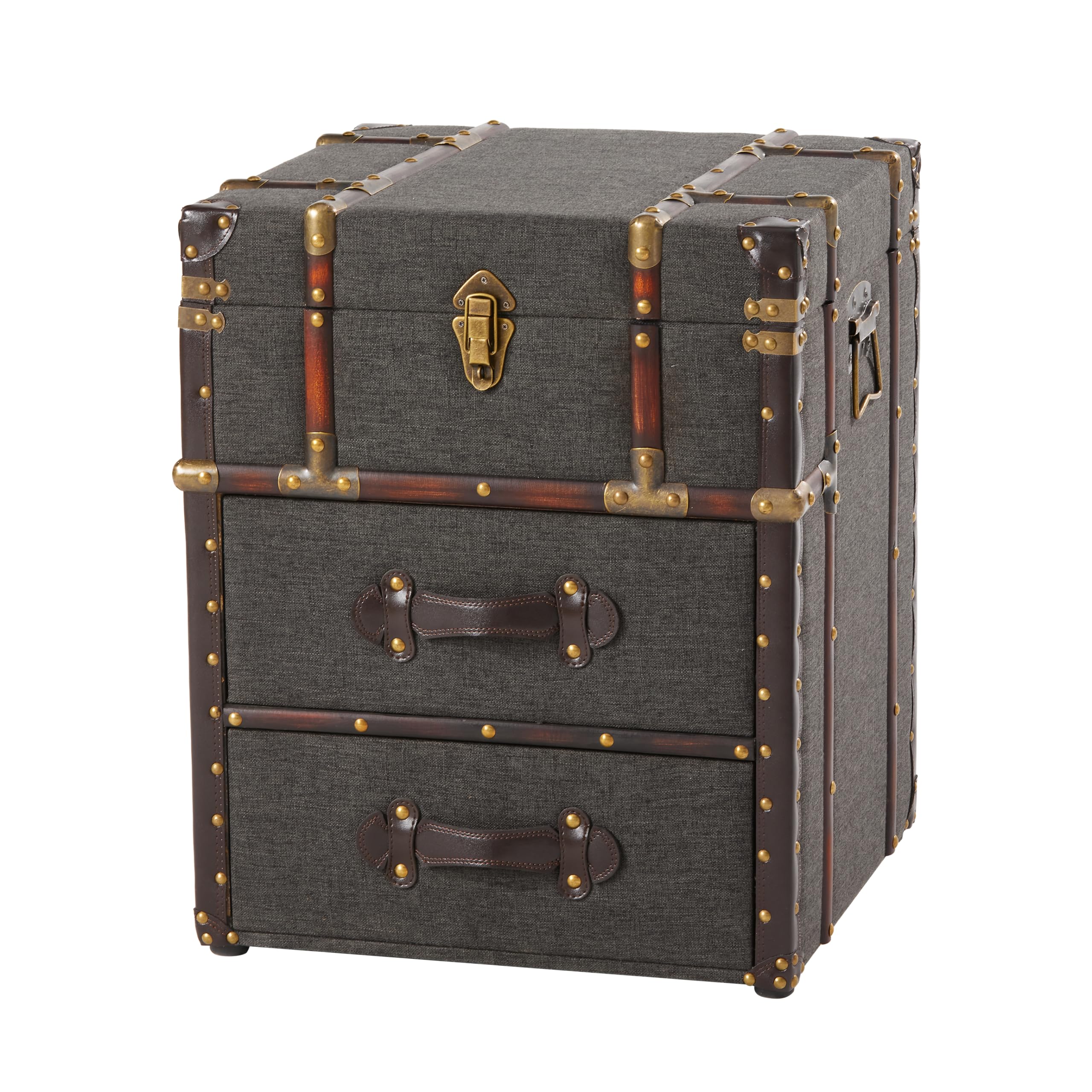 Vintage Storage Chest with Buckle Hinged Top