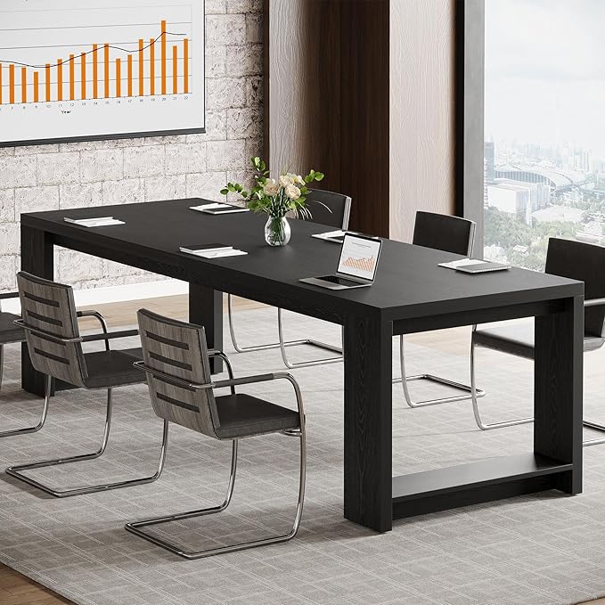 7 ft Conference Table for 6-8 People - Modern Rectangle Meeting Desk