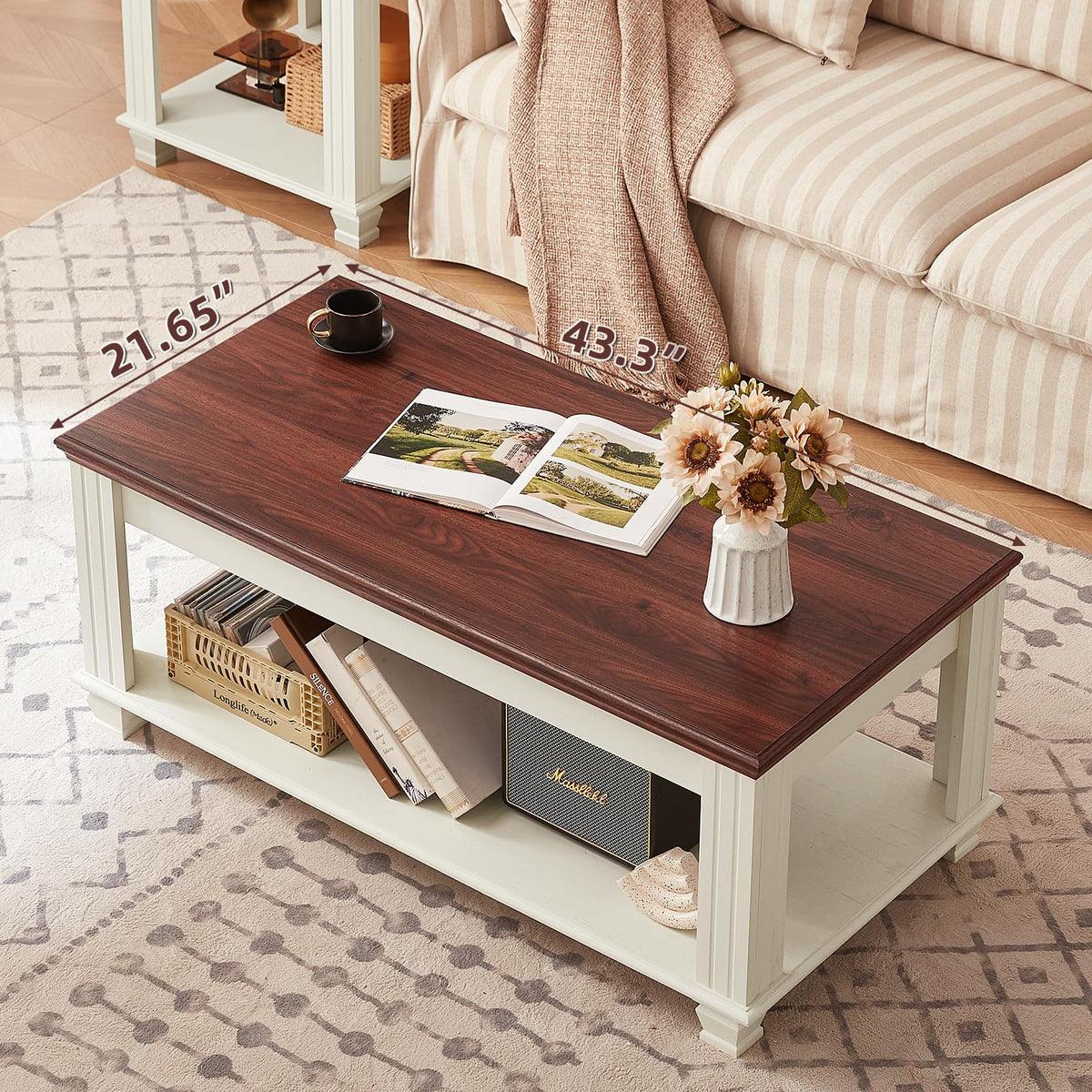 Farmhouse Coffee Table Set 3 Piece with End Tables