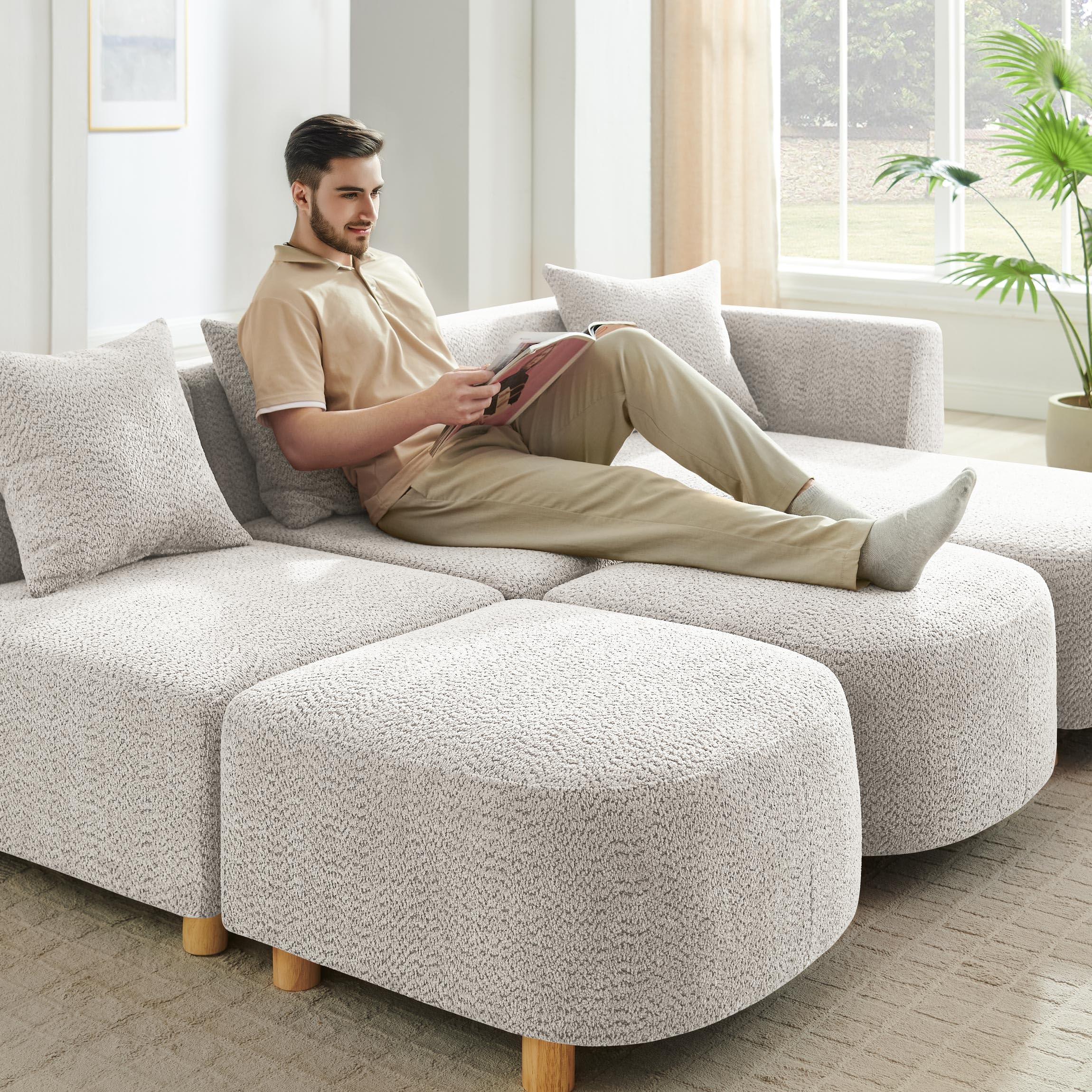 Modular Sectional Sofa with Ottoman