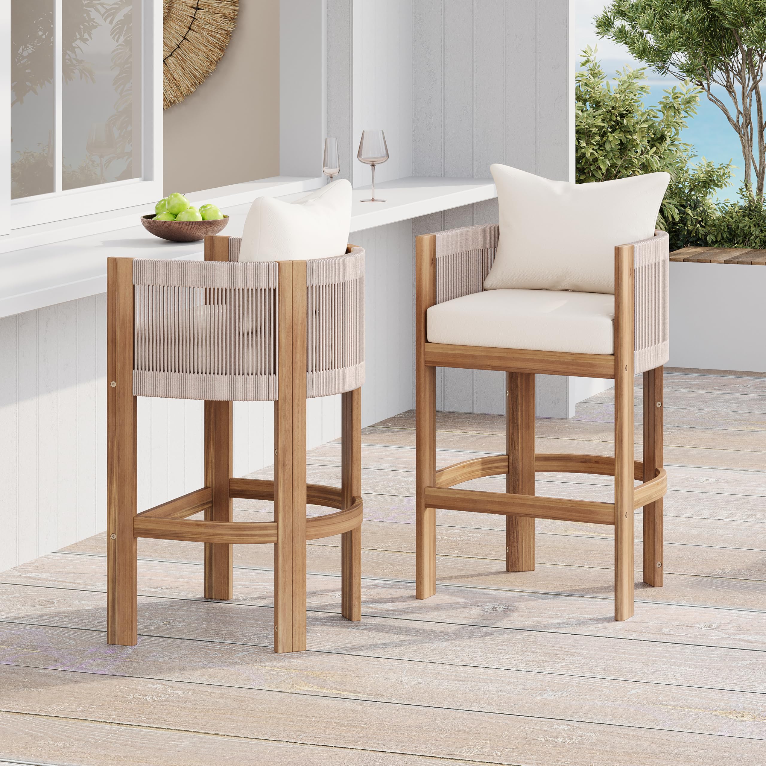 Outdoor Counter Height Bar Stools Set of 2