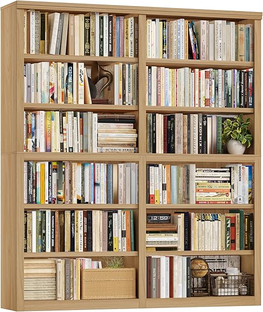 Large White Bookshelf with 12 Shelves