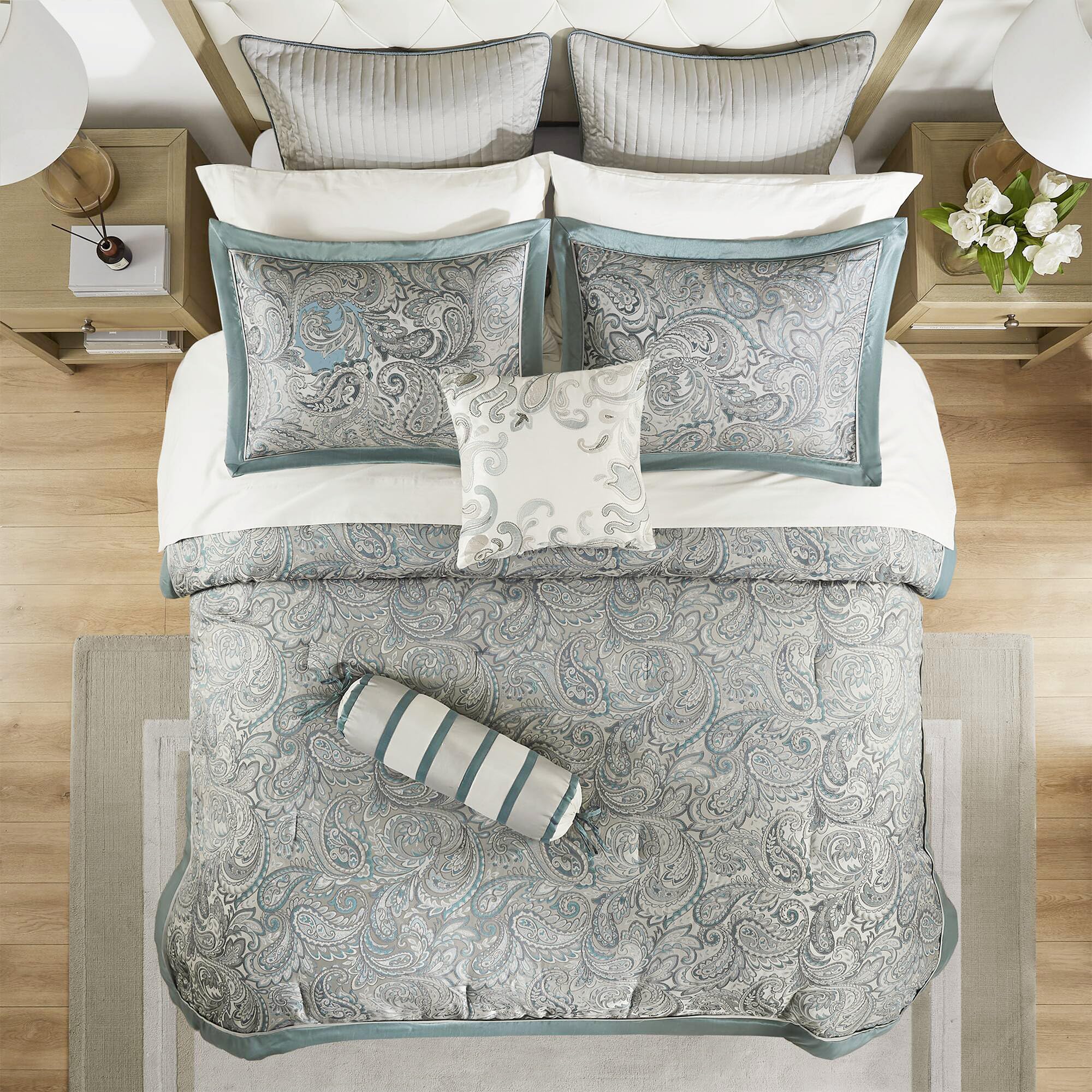 12 Piece Paisley Comforter Set King