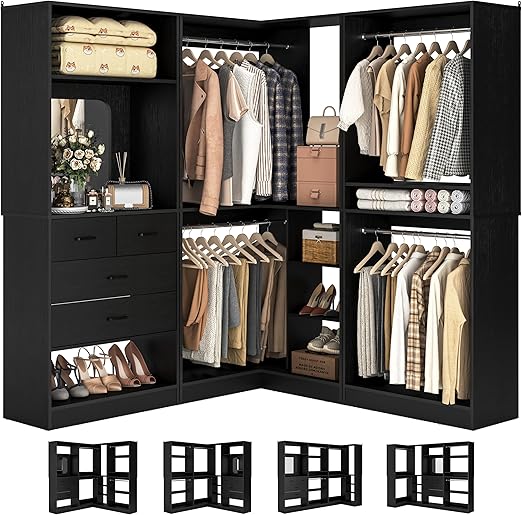 86" Corner Closet System with Mirror